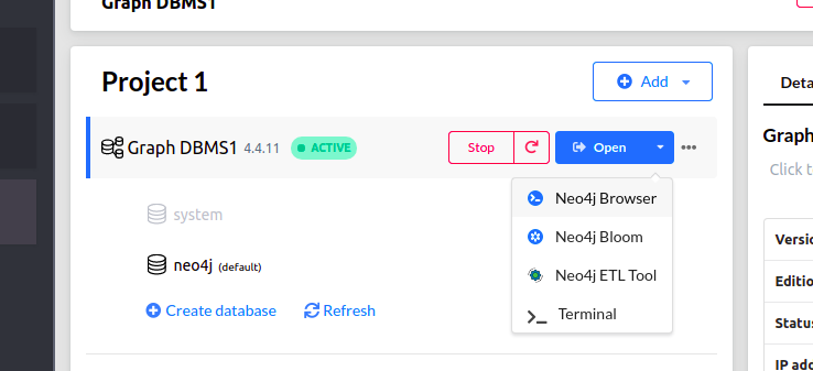 choose Neo4j Browser